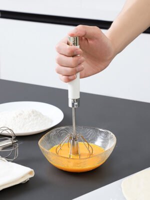 Semi-automatic Stainless Steel Egg Beater Whisk