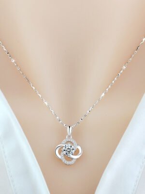 Necklace 925 Sterling Silver Plated 18k Rose Gold Necklace